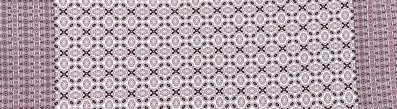 Red-White Poly Geometric Border Liverpool Double Knit Fabric