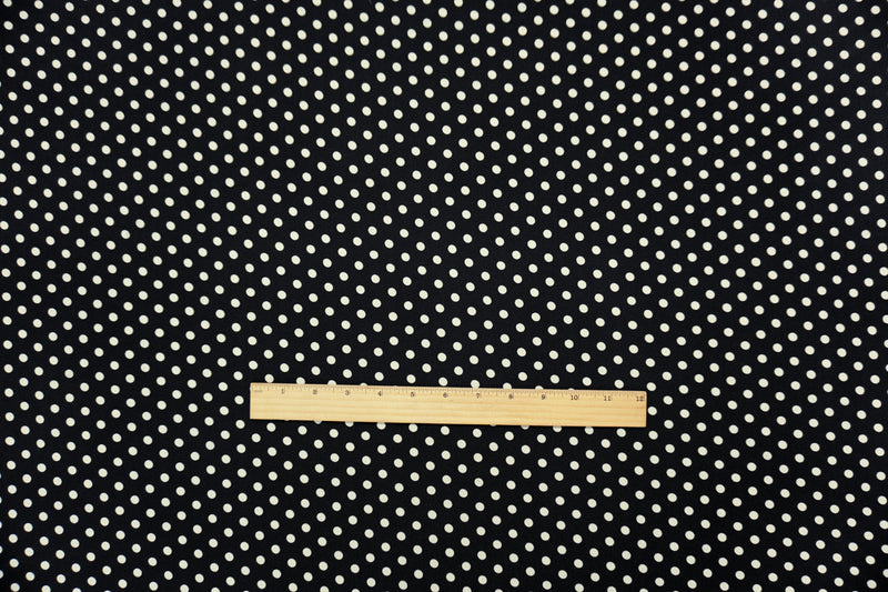 Black-Light Beige Poly Spandex Dot Printed ITY Jersey Knit Fabric
