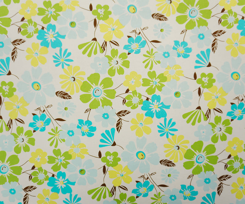 White-Teal-Multi Poly Floral Printed ITY Jersey Knit Fabric