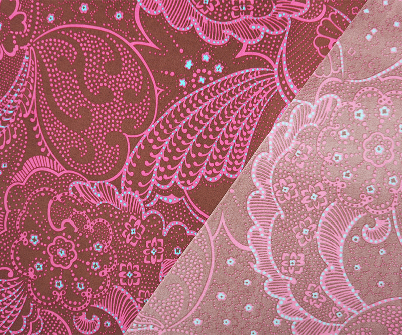 Brown-Pink Poly Spandex Dot Floral Printed ITY Jersey Knit Fabric