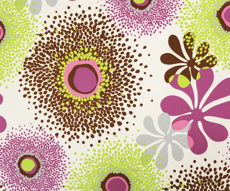 Green-Magenta Poly Abstract Floral Printed ITY Jersey Knit Fabric