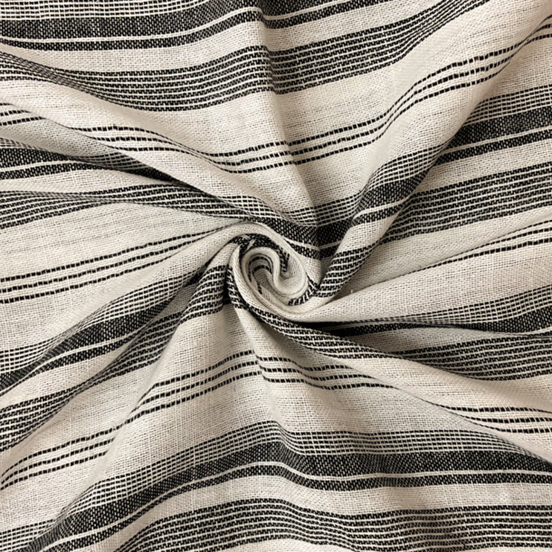 White Cotton Stripe Dobby Gauze Woven Fabric