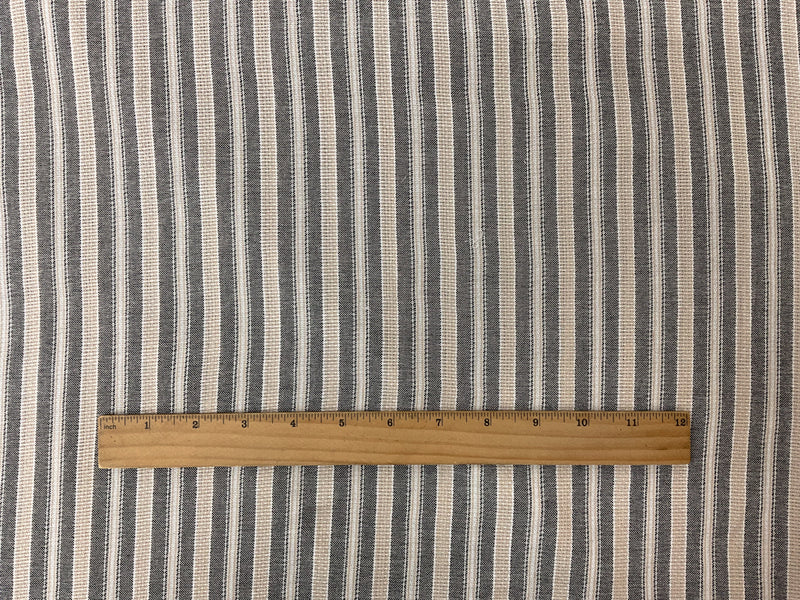 Black-Beige-White Cotton Rayon Stripe Dobby Woven Fabric