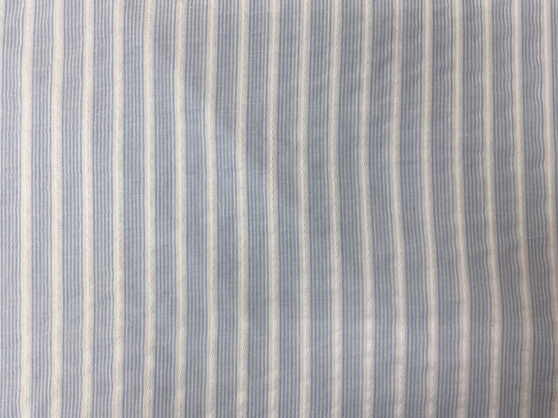 4 YD PC-Blue-White Cotton Stripe Dobby Voile Woven Fabric