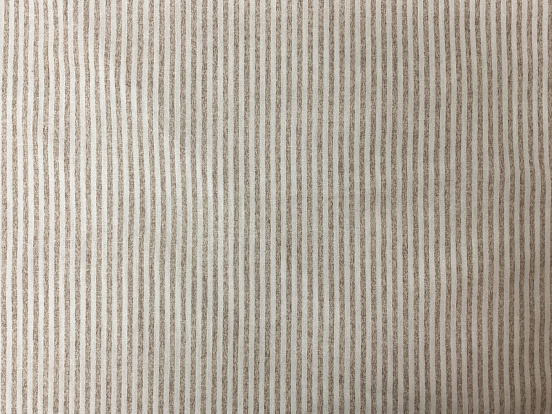 2 YD PC-Beige-Brown-White Cotton-Linen Stripe Woven Fabric
