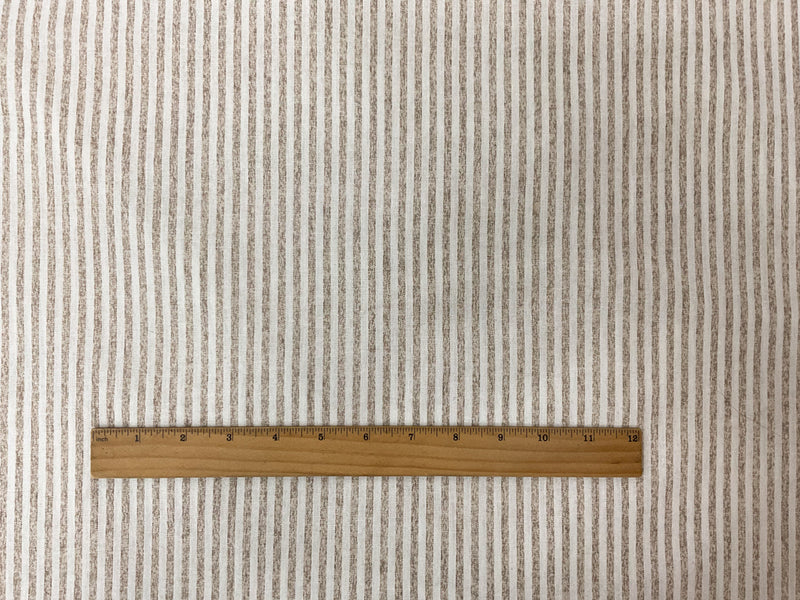 2 YD PC-Beige-Brown-White Cotton-Linen Stripe Woven Fabric