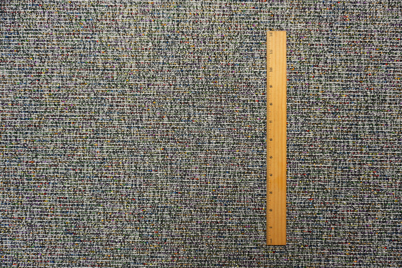 Black-Multi Poly Cotton Spandex Texture Boucle Double Knit Fabric