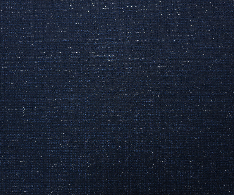 Deep Navy-Silver Poly Cotton Spandex Texture Boucle Knit Fabric