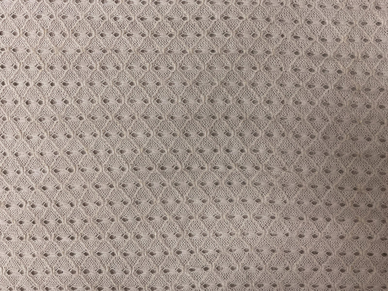 Beige-Gold Poly Diamond Trellis Open Knit Fabric