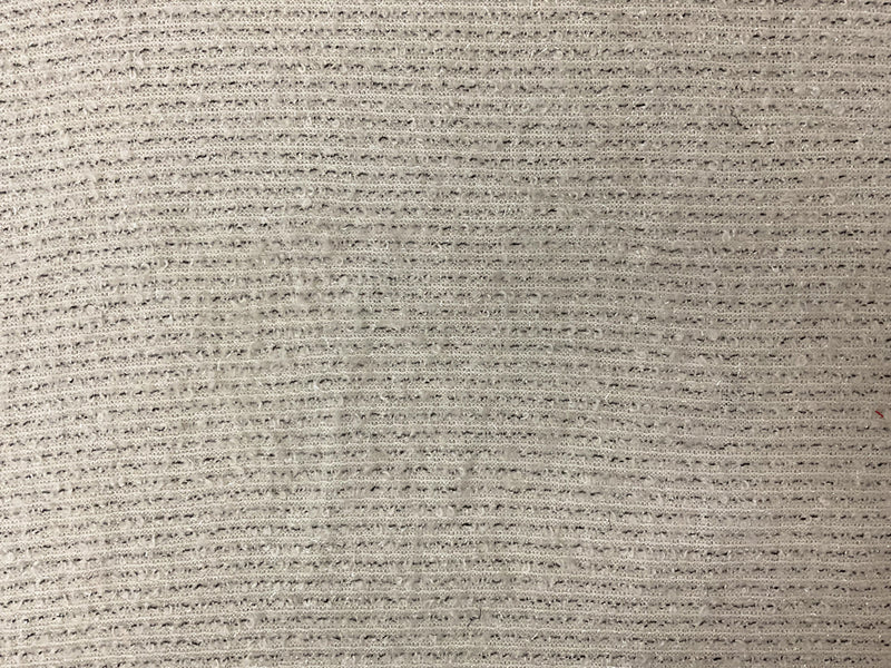 Off-White-Black Poly Sparkle Stripe Boucle Knit Fabric
