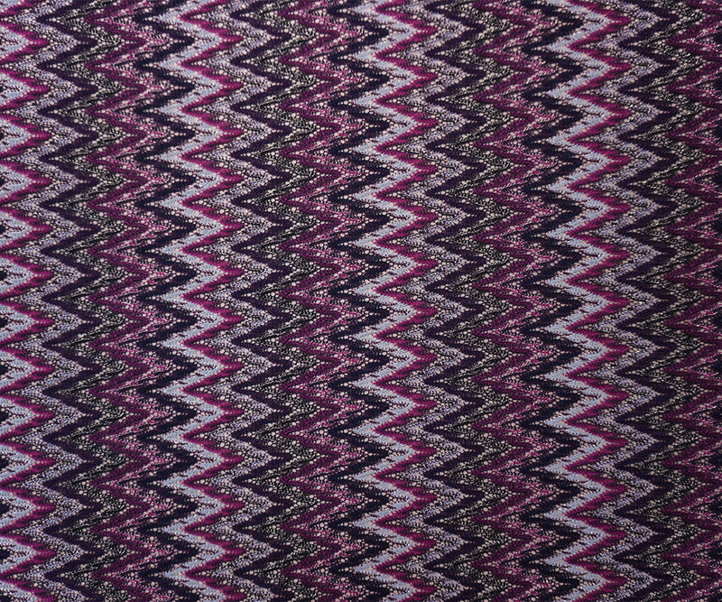 Purple-Silver-Multi Poly Chevron Lace Novelty Open Knit Fabric