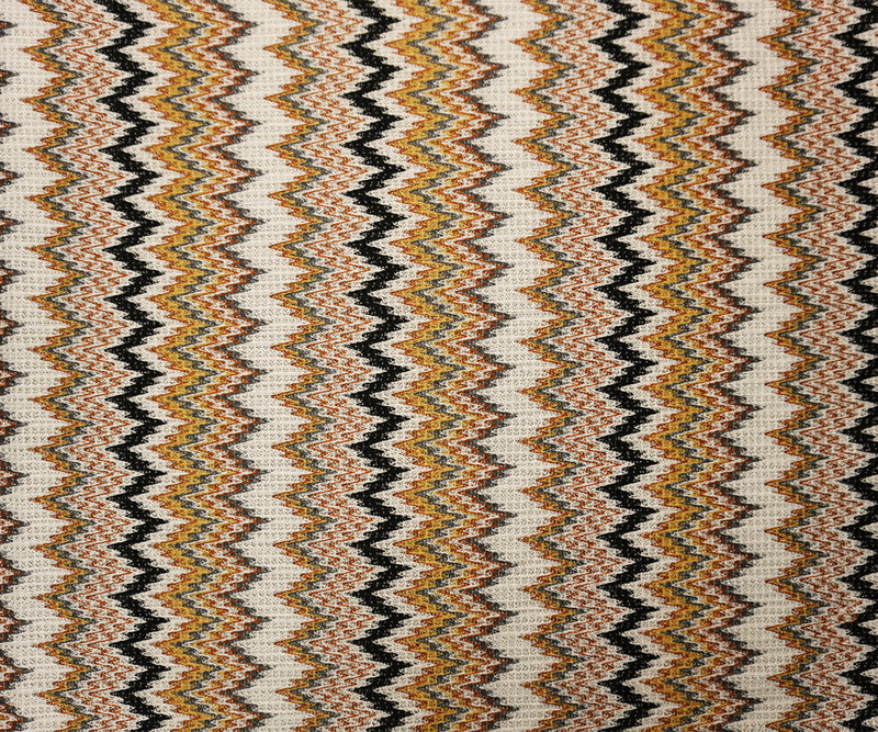 Brown-Multi Poly Stretch Chevron Crochet Lace Novelty Knit Fabric