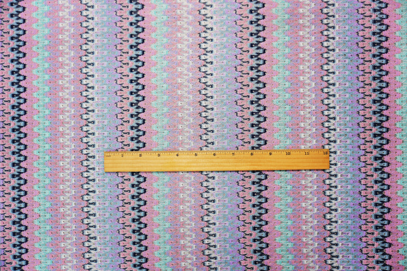 Purple-Pink-Multi Poly Crochet Lace Novelty Knit Fabric