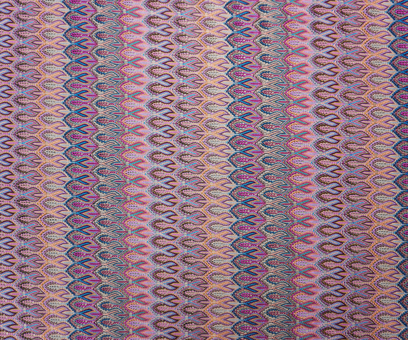 Purple-Multi Poly Ogee Crochet Lace Novelty Knit Fabric