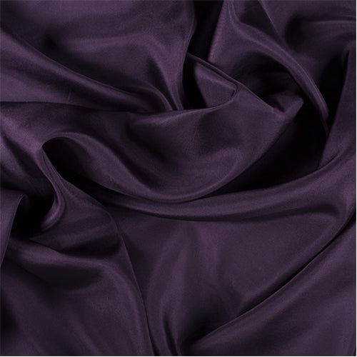 Runway Silks Aubergine Silk Crepe de Chine Fabric - Reorderable