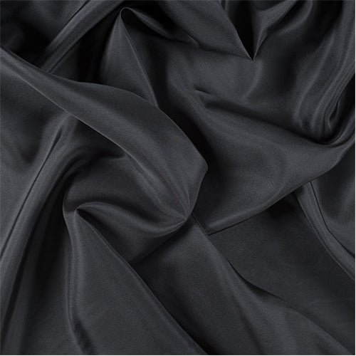 Runway Silks Dark Gray Silk Crepe de Chine Fabric - Reorderable