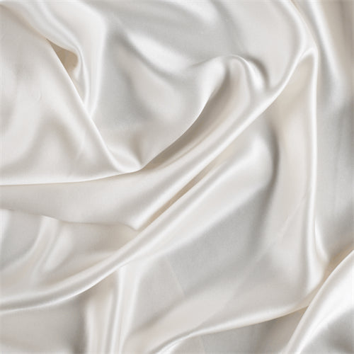 Runway Silks Eggshell Stretch Silk Charmeuse Fabric - Reorderable