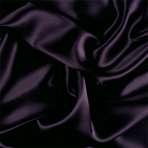 Runway Silks Aubergine Stretch Silk Charmeuse Fabric - Reorderable