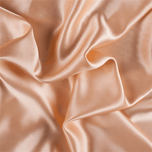 Runway Silks Peach Stretch Silk Charmeuse Fabric - Reorderable