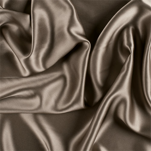 Runway Silks Taupe Stretch Silk Charmeuse Fabric - Reorderable