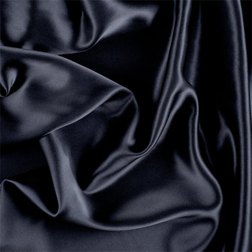 Runway Silks Midnight Navy Stretch Silk Charmeuse Fabric - Reorderable