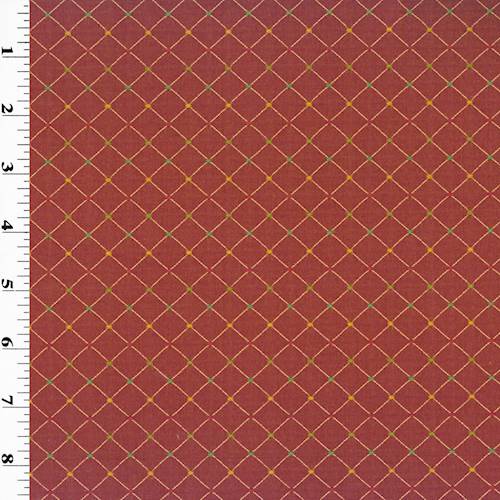 7 YD PC -Red Diamond Dot Home Decorating Fabric