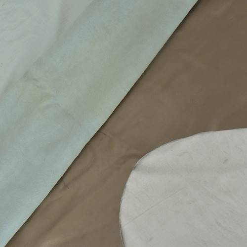 Silvery Taupe Beige Textured Leather Hide