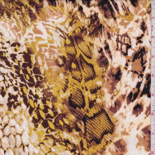 2 YD PC-ITY Camel/Gold Snakeskin Jersey Knit Fabric