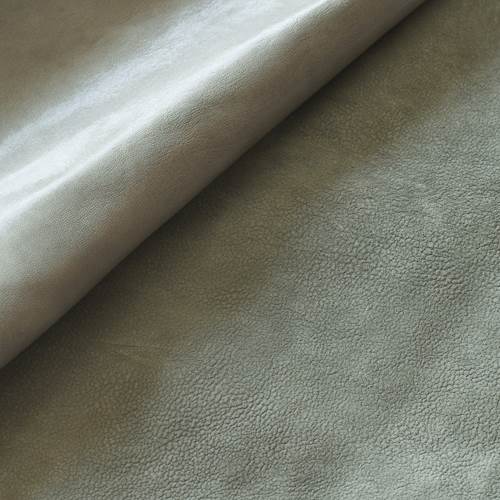 Fossil Gray Textured Glossy Leather Hide