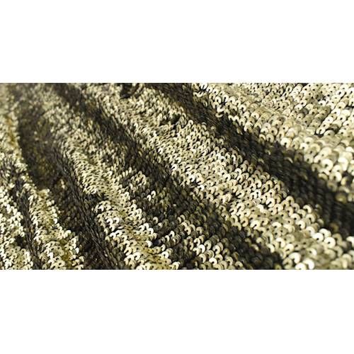 2 YD PC-Antique Gold Sequin Silk Chiffon Fabric