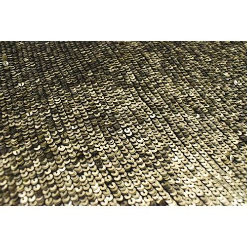 2 YD PC-Antique Gold Sequin Silk Chiffon Fabric