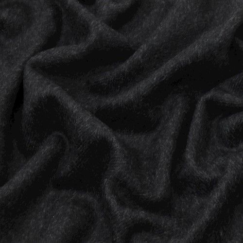 Gray/Black Brushed Herringbone Wool Blend Jacketing Fabric