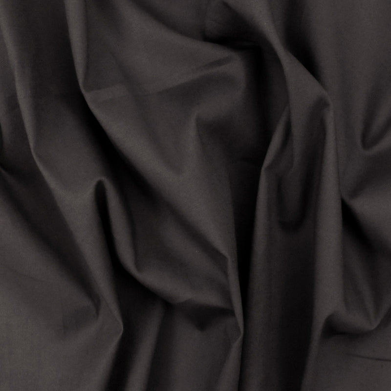 Volcanic Gray Cotton Stretch Poplin Woven Fabric