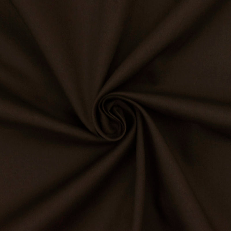 Night Brown Solid Stretch Cotton Poplin Woven Fabric