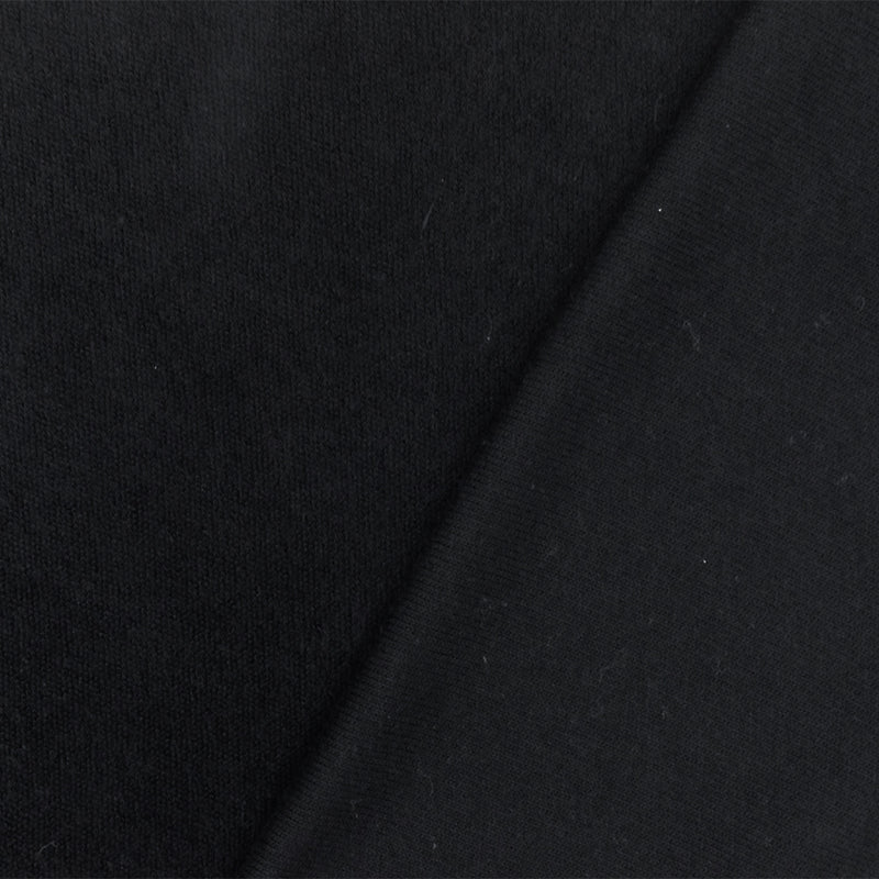 Simple Black Solid Stretch Cotton Terry Knit Fabric