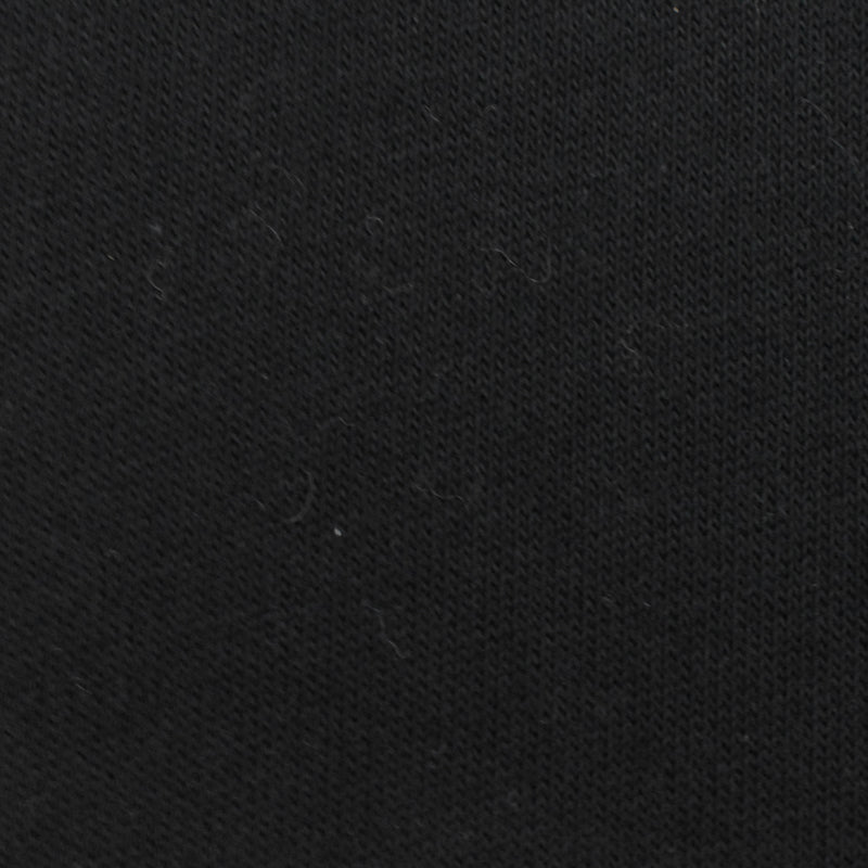Simple Black Solid Stretch Cotton Terry Knit Fabric