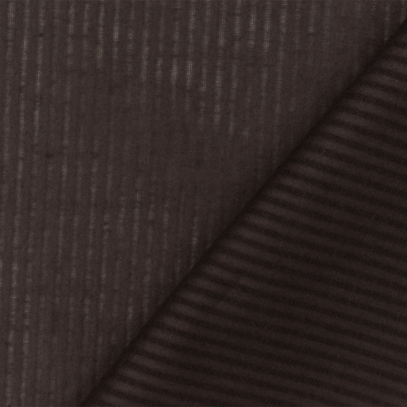 Brown Stripe Cotton Leno Woven Fabric