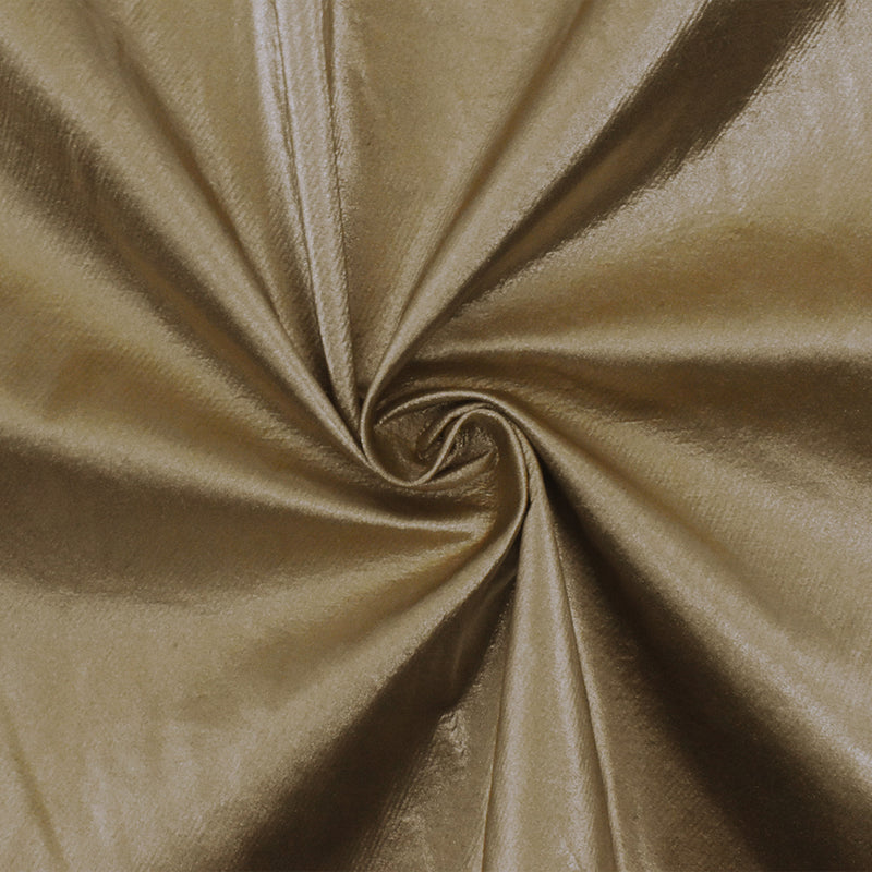 Gold Famous Designer Crinkled Metallic Printed Twill Woven Fabric
