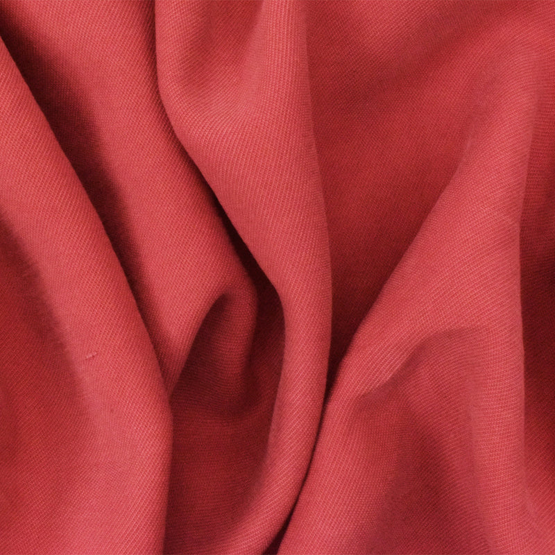 4 1/4 YD PC-Red Famous Designer Rayon-Poly Sand washed Twill Fabric