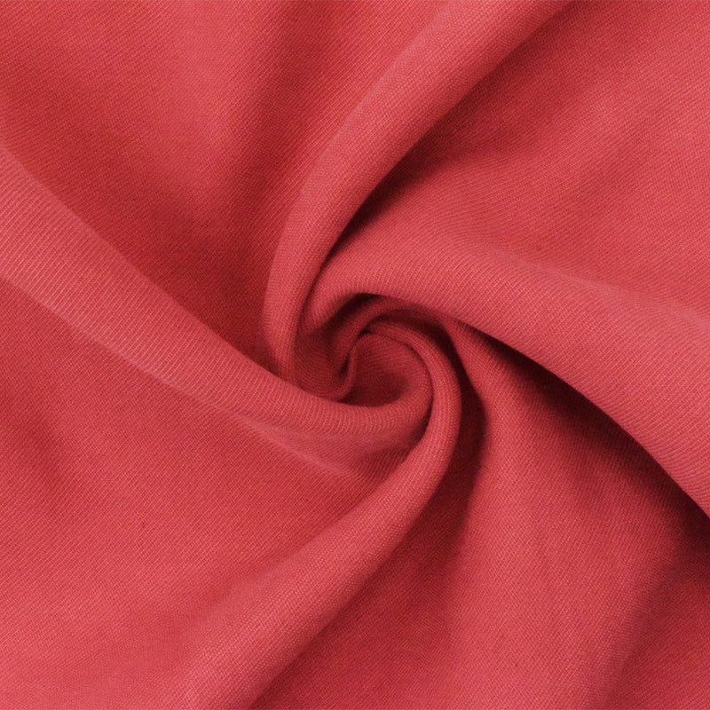 4 1/4 YD PC-Red Famous Designer Rayon-Poly Sand washed Twill Fabric