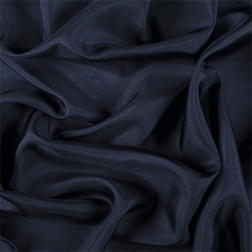 Runway Silks Navy Blue Silk Habotai Fabric - Reorderable