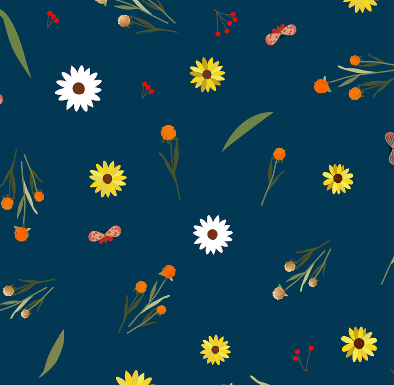 Navy Blue The Hill View Site 43"/44" Cotton Fabric Per Yard