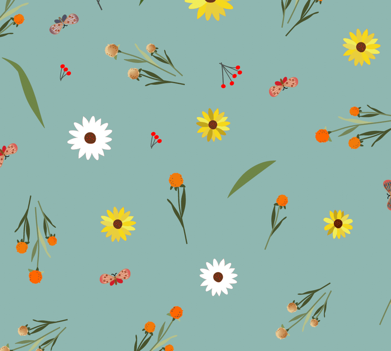 Ocean Blue The Hill View Site 43"/44" Cotton Fabric Per Yard