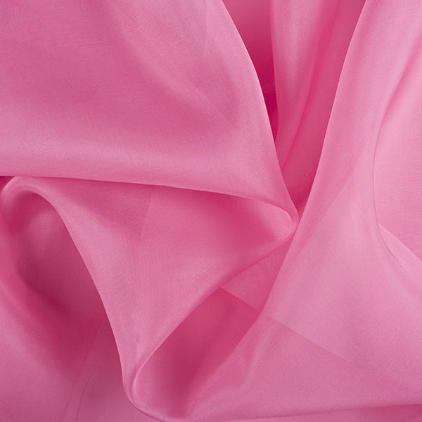 Runway Silks Carnation Pink Silk Organza Fabric - Reorderable