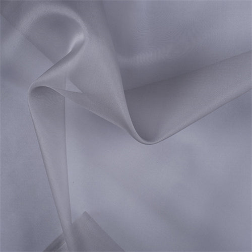 Runway Silks Silver Gray Silk Organza Fabric - Reorderable