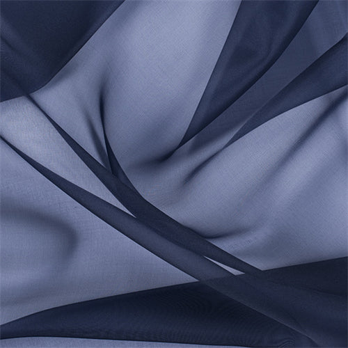 Runway Silks Navy Blue Silk Organza Fabric - Reorderable