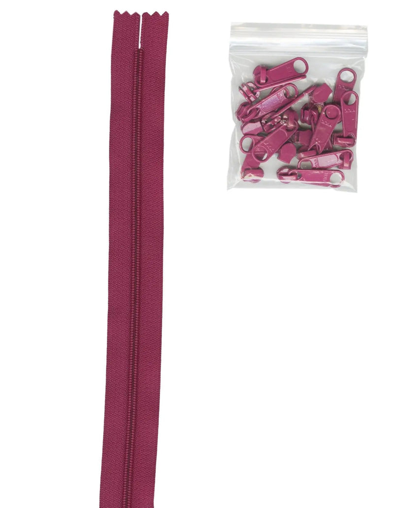 4 yards of 16mm #4.5 Zipper Chain and 16 Ex-Large Wild Plum