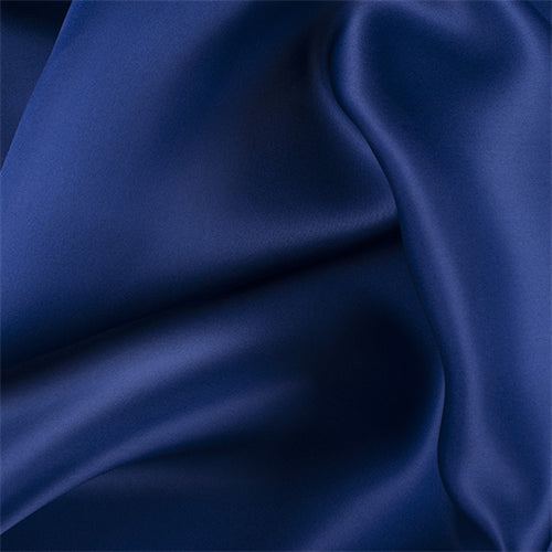 Runway Silks Dark Blue Silk Satin Organza Fabric - Reorderable
