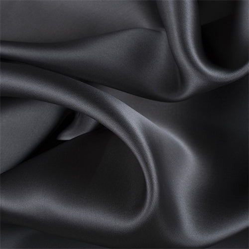 Runway Silks Dark Gray Silk Satin Organza Fabric - Reorderable