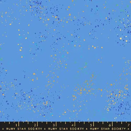 Blue Speckled Metallic Lindley 43"/44" Fabric Per Yard